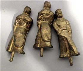 VINTAGE ALL BRASS NINE MENS MORRIS GAME - COMPLETE WITH ALL PIECES - VINTAGE GAM